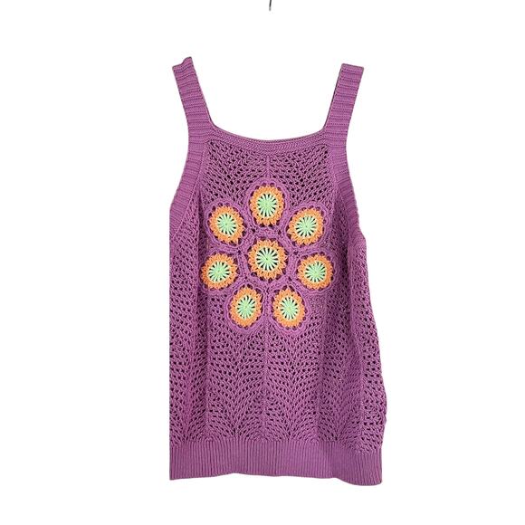 Scotch & Soda Amsterdam Girls Purple Sleeveless Crochet Flower Top Size 12 NWT - Picture 11 of 11